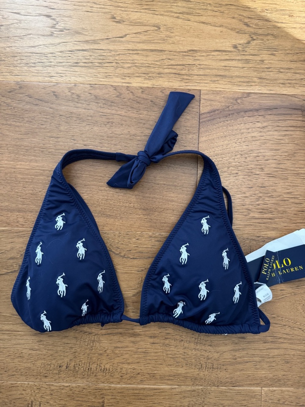 NWT POLO RALPH LAUREN LOGO ICONS HALTER BRA BIKINI TOP